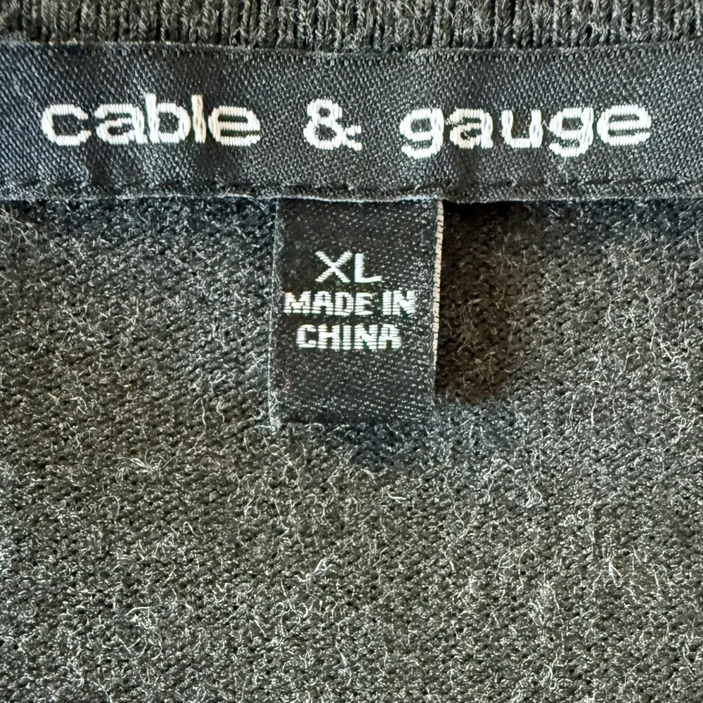 Cable & gauge dark charcoal, gray cardigan, embellished with beautiful bling XL